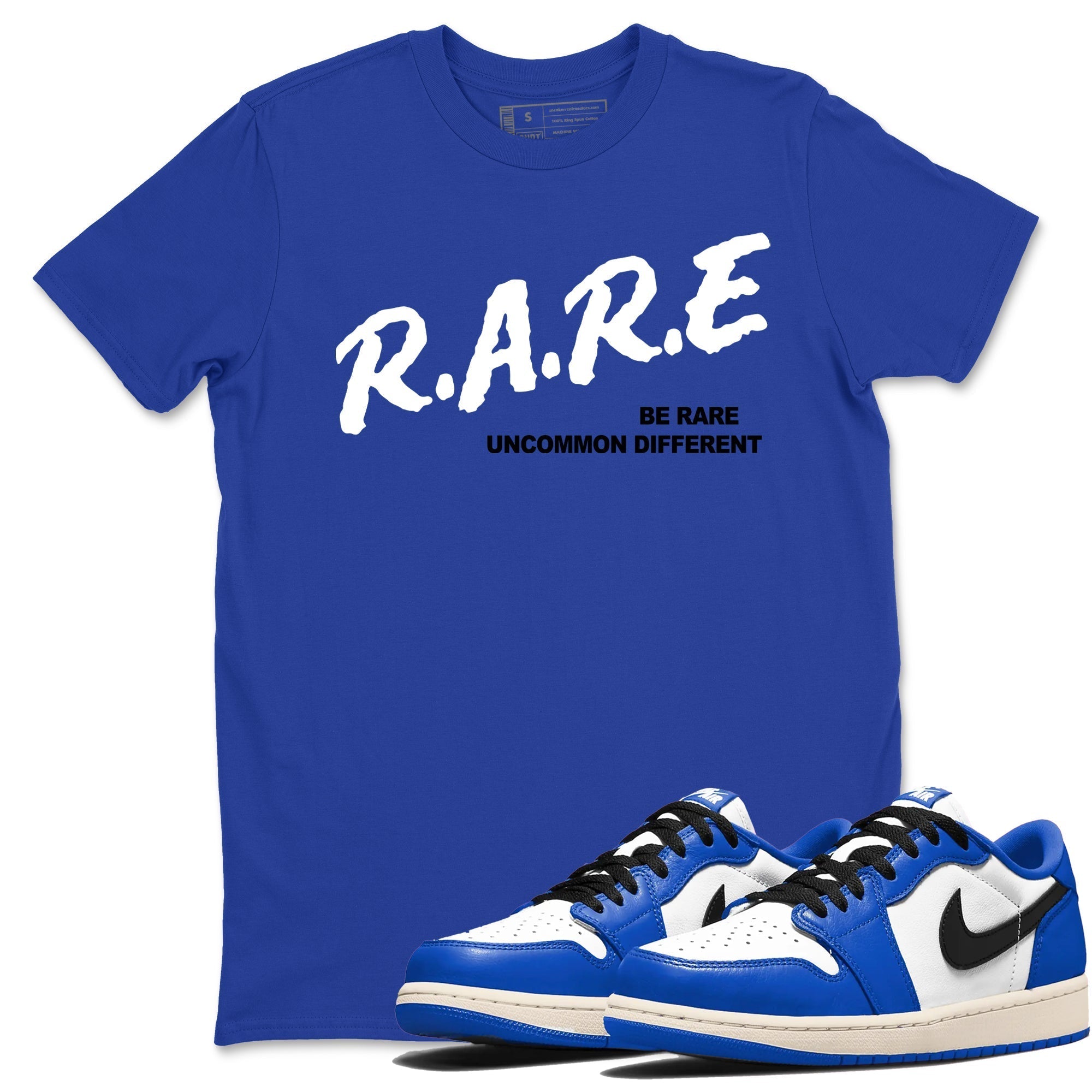 Be Rare Uncommon Different snkmatch Tees - Air Jordan 1 Game Royal