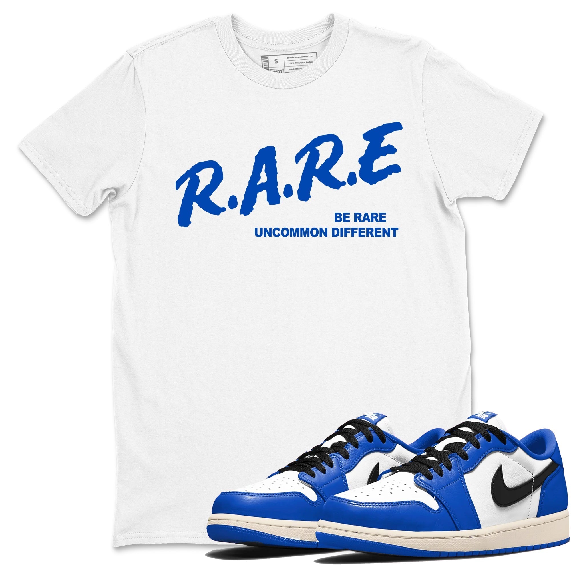 Be Rare Uncommon Different snkmatch Tees - Air Jordan 1 Game Royal