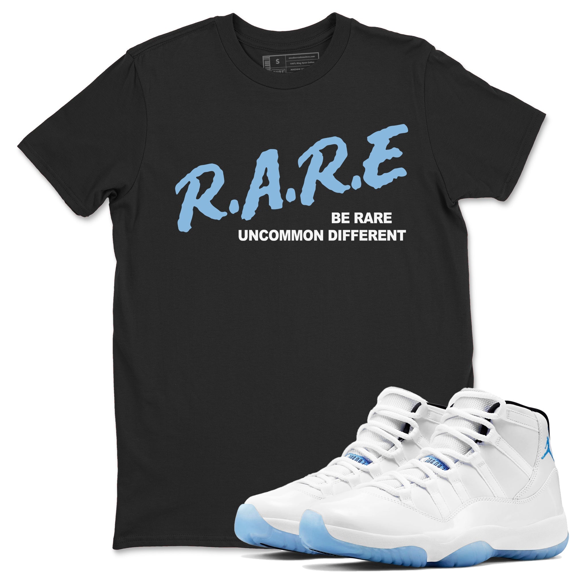 Be Rare Uncommon Different snkmatch Tees - Air Jordan 11 Legend Blue