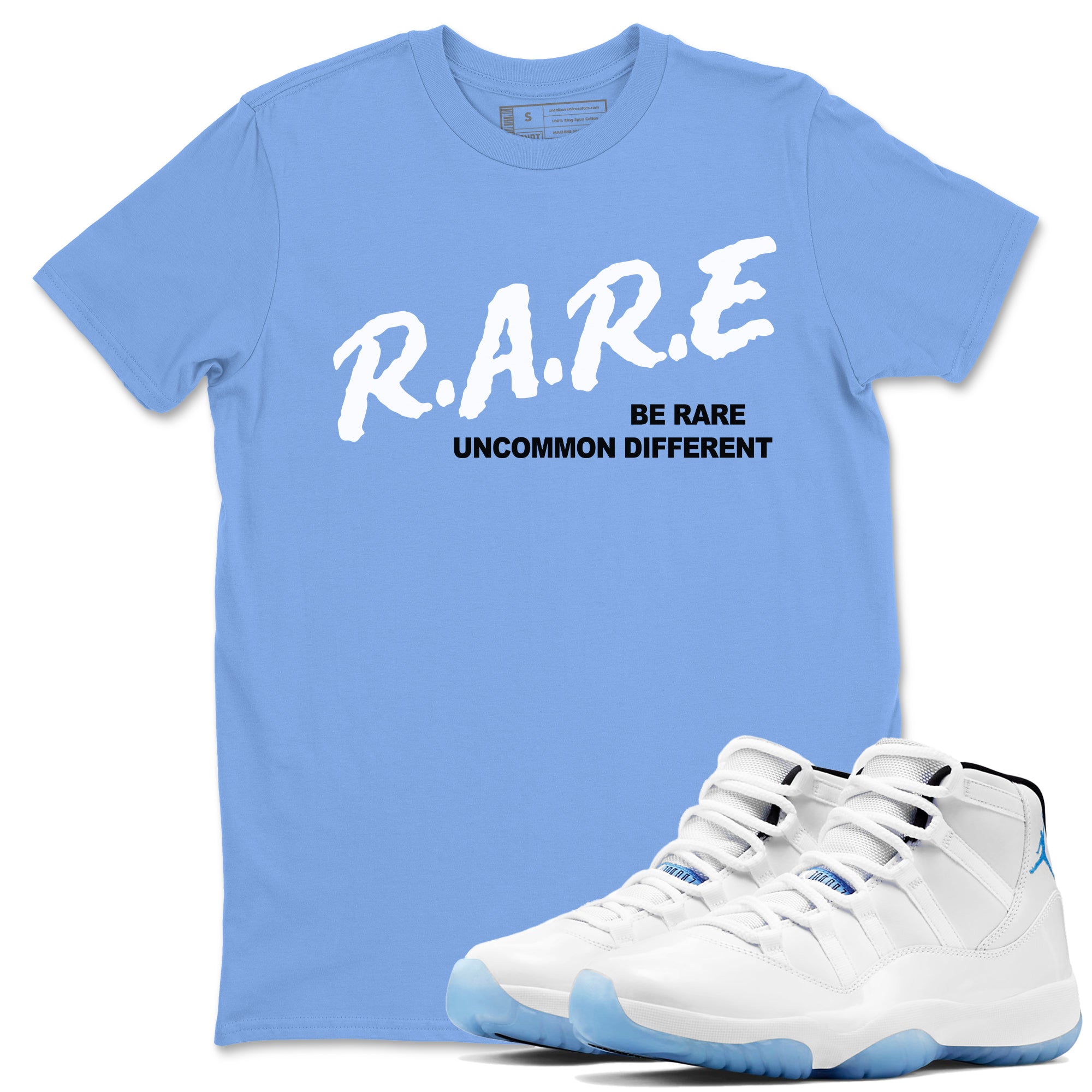 Be Rare Uncommon Different snkmatch Tees - Air Jordan 11 Legend Blue