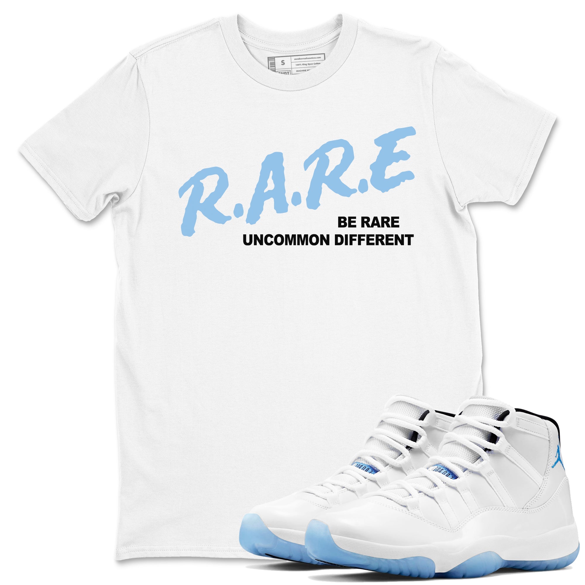 Be Rare Uncommon Different snkmatch Tees - Air Jordan 11 Legend Blue