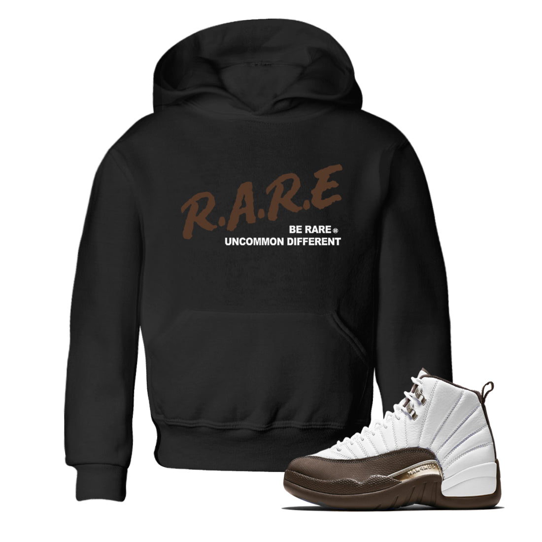 Be Rare Uncommon Different snkmatch Tees Kids - Air Jordan 12 Baroque Brown