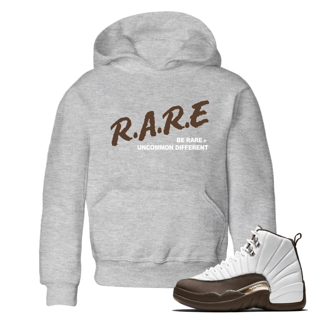 Be Rare Uncommon Different snkmatch Tees Kids - Air Jordan 12 Baroque Brown