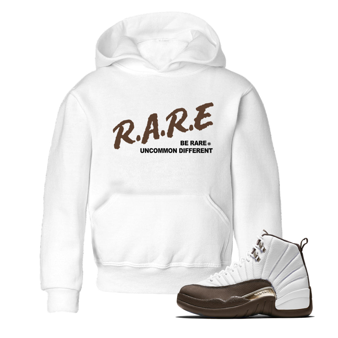 Be Rare Uncommon Different snkmatch Tees Kids - Air Jordan 12 Baroque Brown