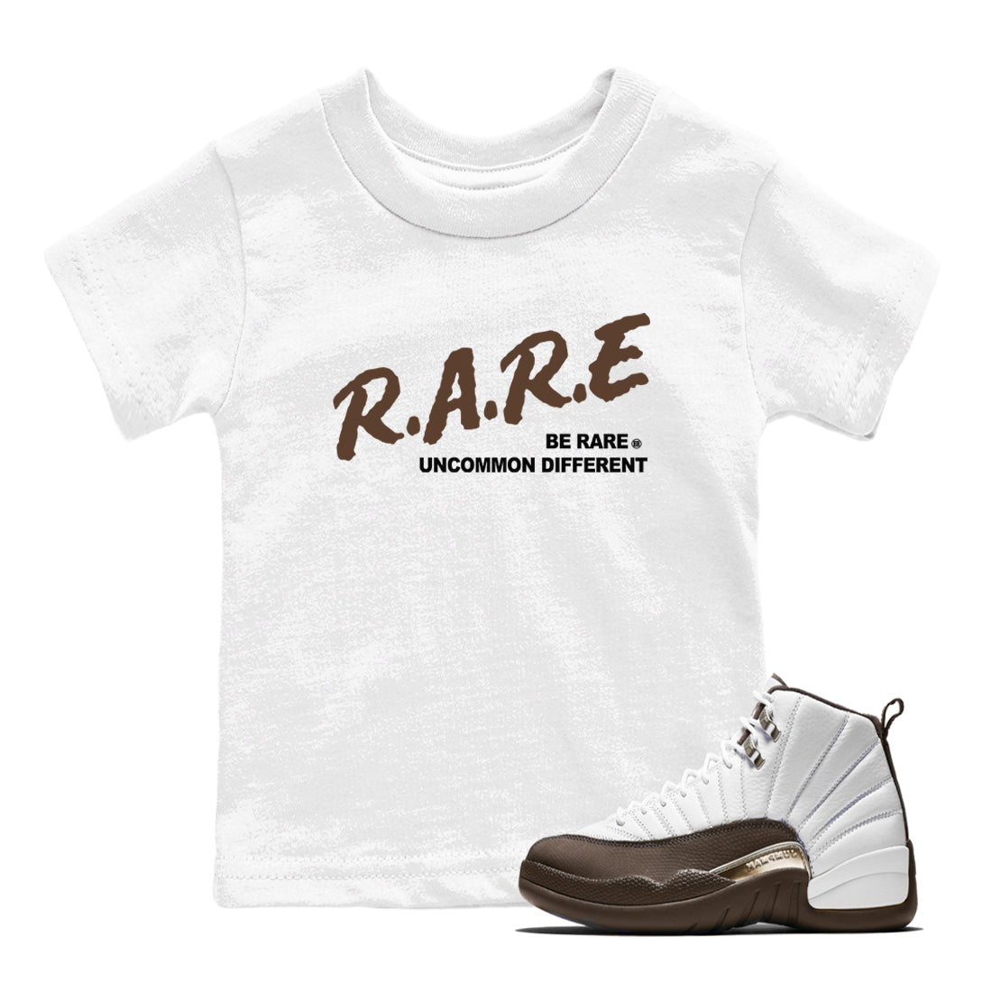 Be Rare Uncommon Different snkmatch Tees Kids - Air Jordan 12 Baroque Brown