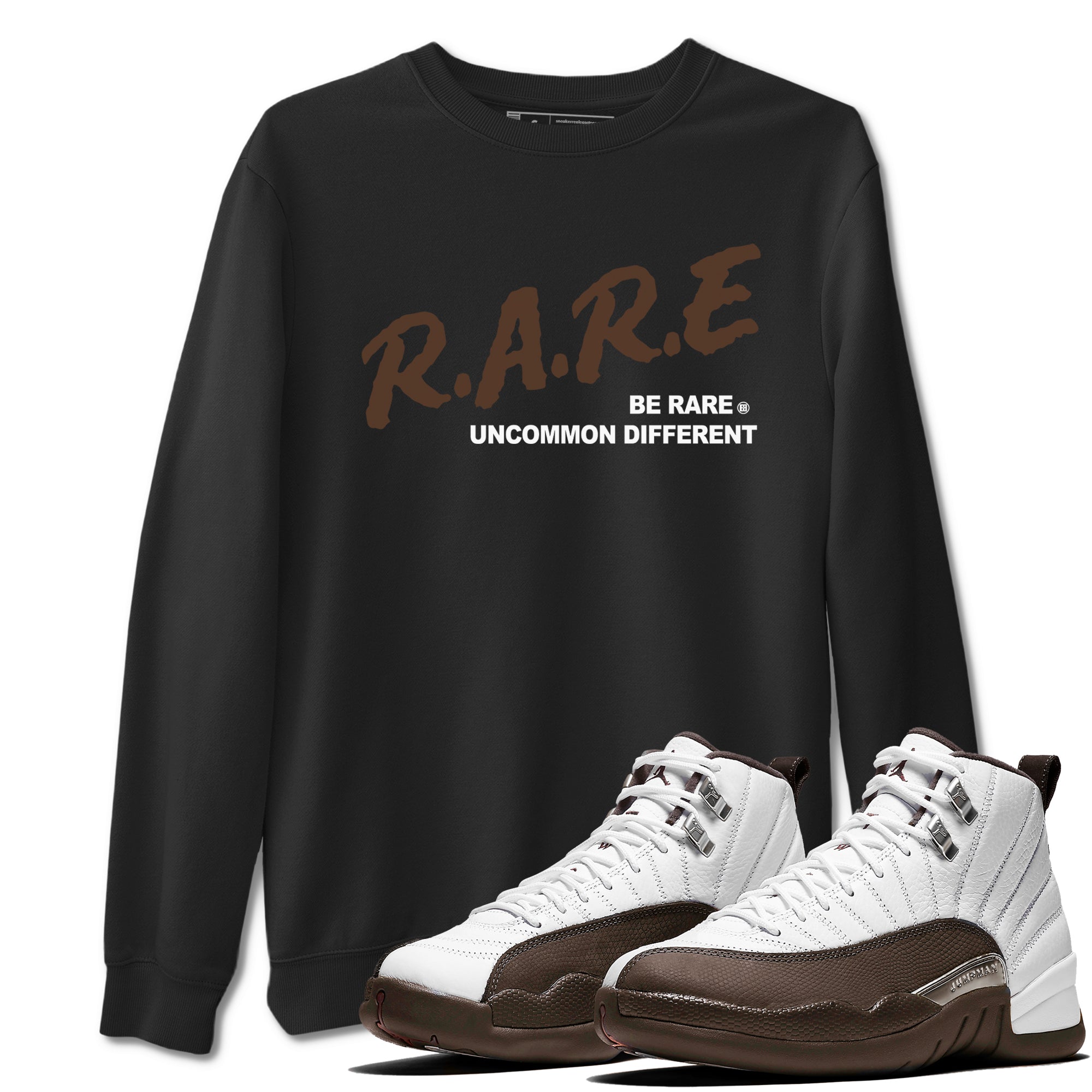 Be Rare Uncommon Different SNRT Sneaker Tees - Air Jordan 12 Baroque Brown
