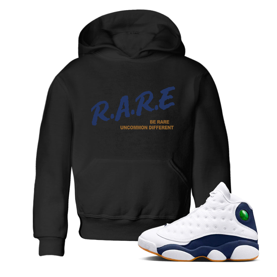 Be Rare Uncommon Different snkmatch Tees Kids - Air Jordan 13 Midnight Navy