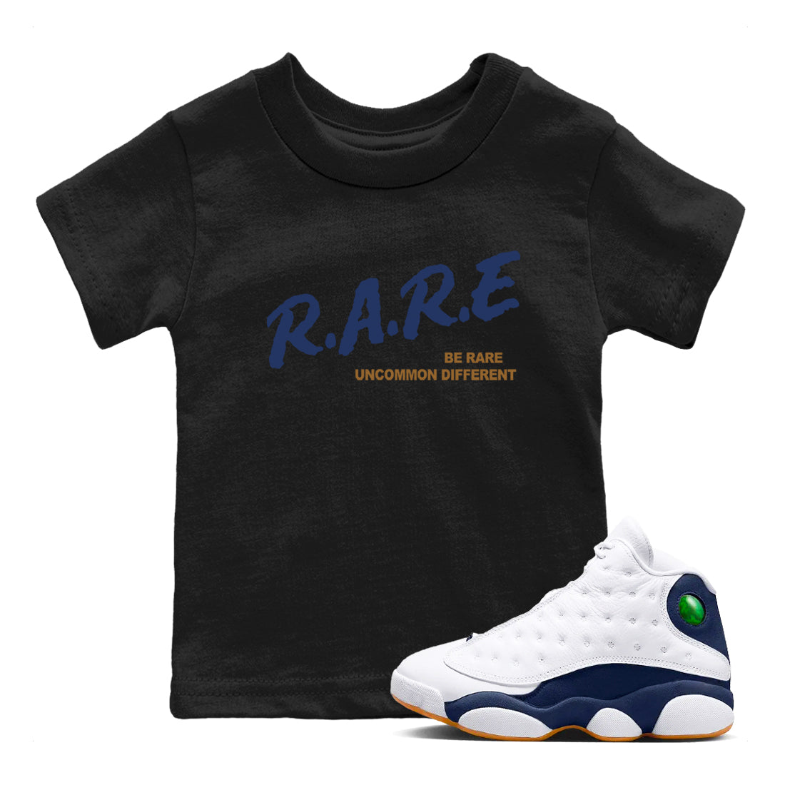 Be Rare Uncommon Different snkmatch Tees Kids - Air Jordan 13 Midnight Navy