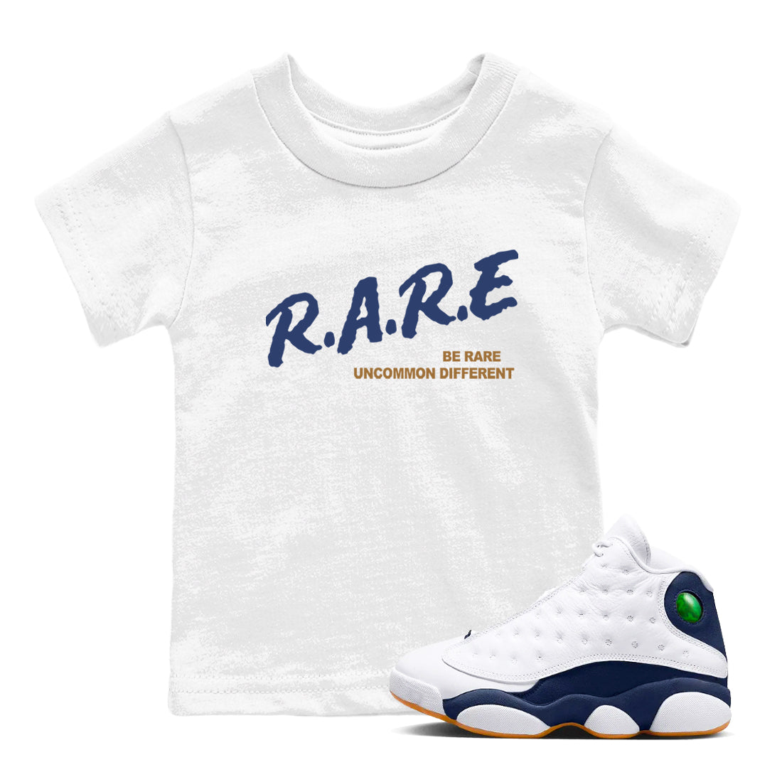 Be Rare Uncommon Different snkmatch Tees Kids - Air Jordan 13 Midnight Navy