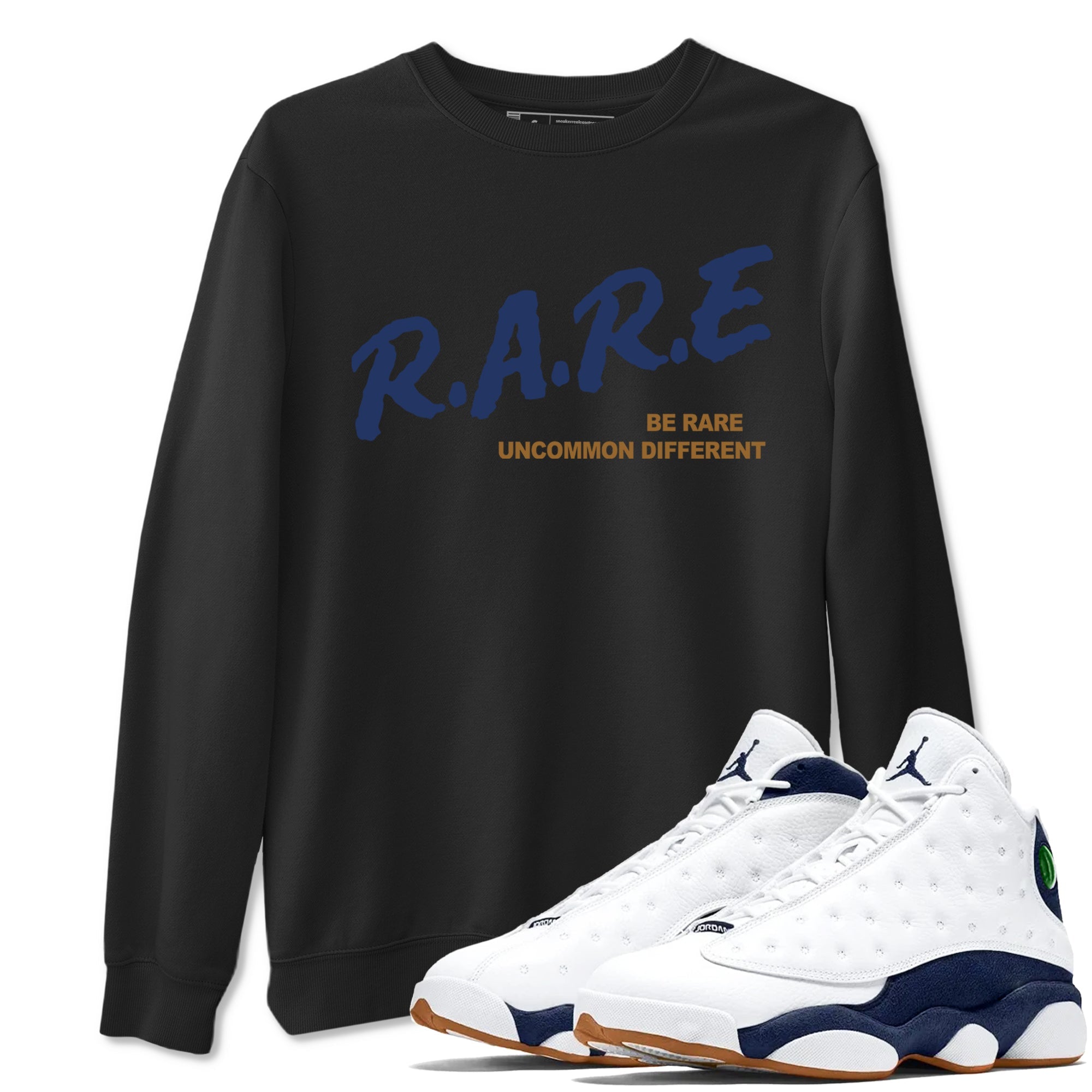 Be Rare Uncommon Different snkmatch Tees - Air Jordan 13 Midnight Navy