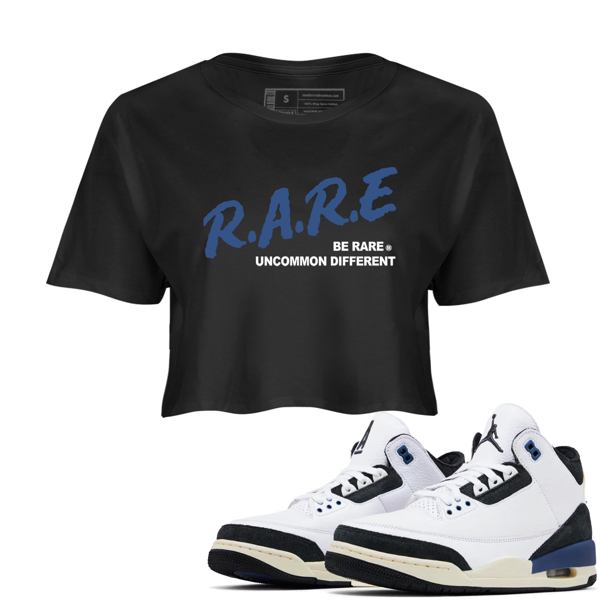 Be Rare Uncommon Different snkmatch Women's Top - Air Jordan 3 A Ma Maniere x Diffused Blue