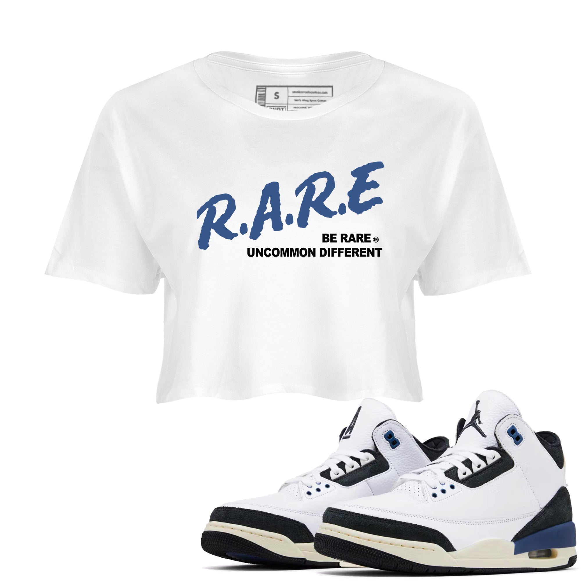 Be Rare Uncommon Different snkmatch Women's Top - Air Jordan 3 A Ma Maniere x Diffused Blue