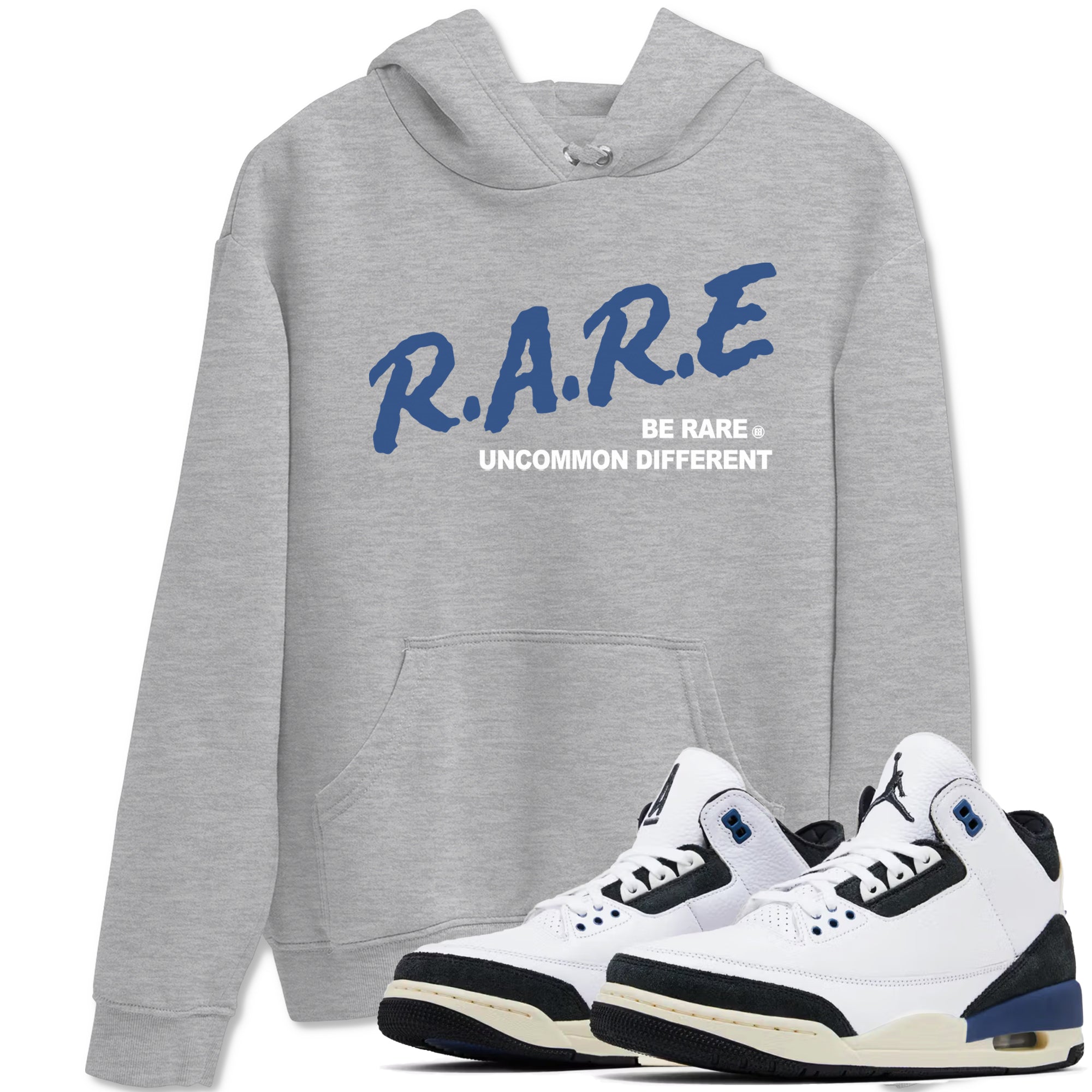 Be Rare Uncommon Different snkmatch Tees - Air Jordan 3 A Ma Maniere x Diffused Blue