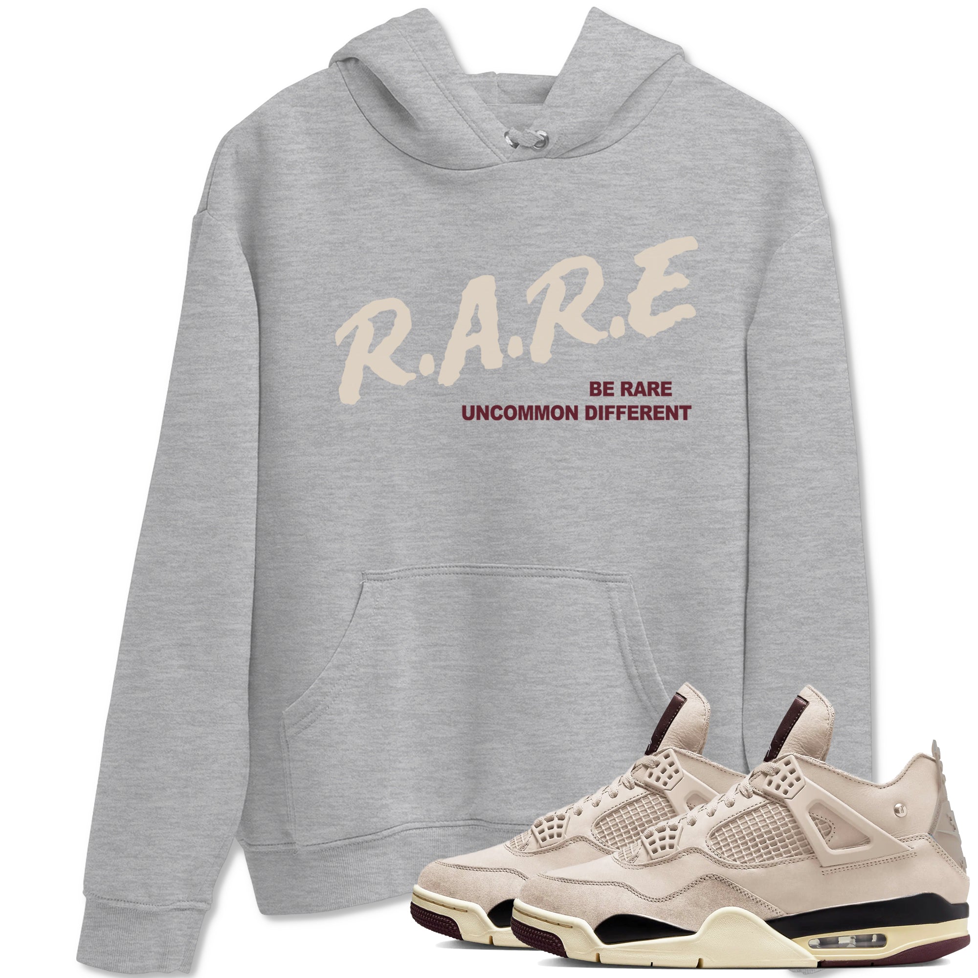 Be Rare Uncommon Different snkmatch Tees - Air Jordan 4 A Ma Maniere x Fossil Stone