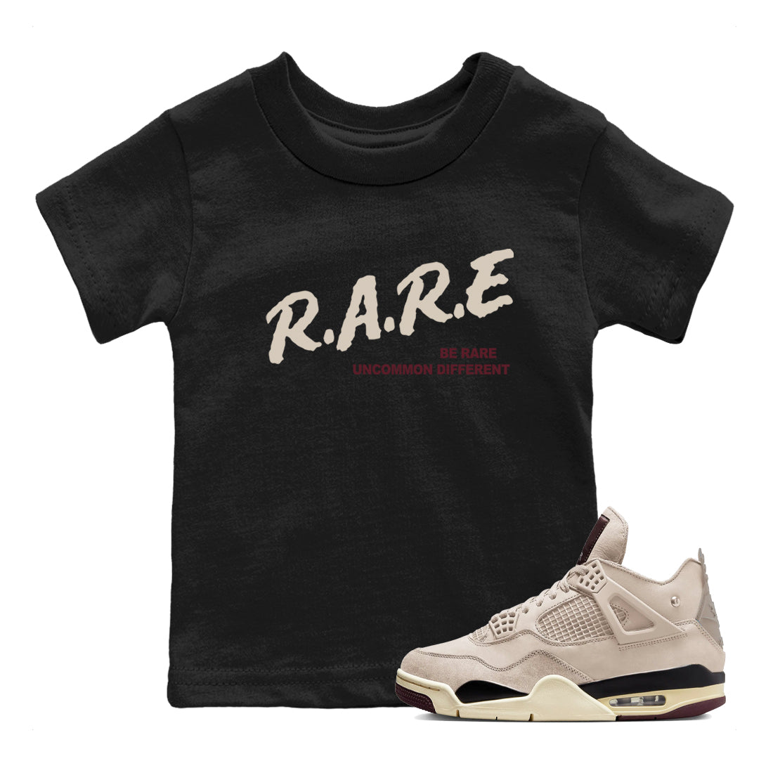Be Rare Uncommon Different snkmatch Tees Kids - Air Jordan 4 A Ma Maniere x Fossil Stone