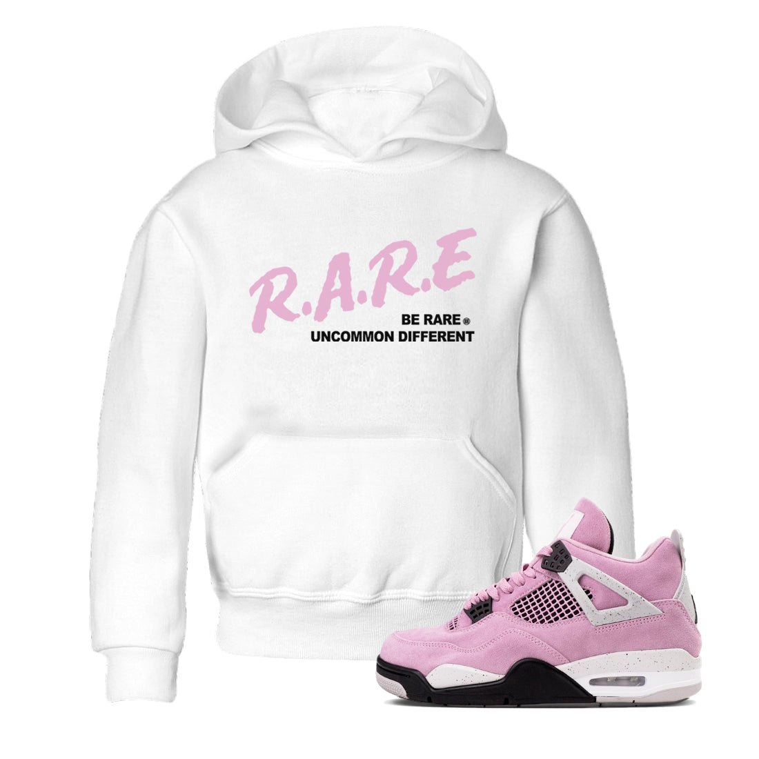 Be Rare Uncommon Different snkmatch Tees Kids - Air Jordan 4 Orchid