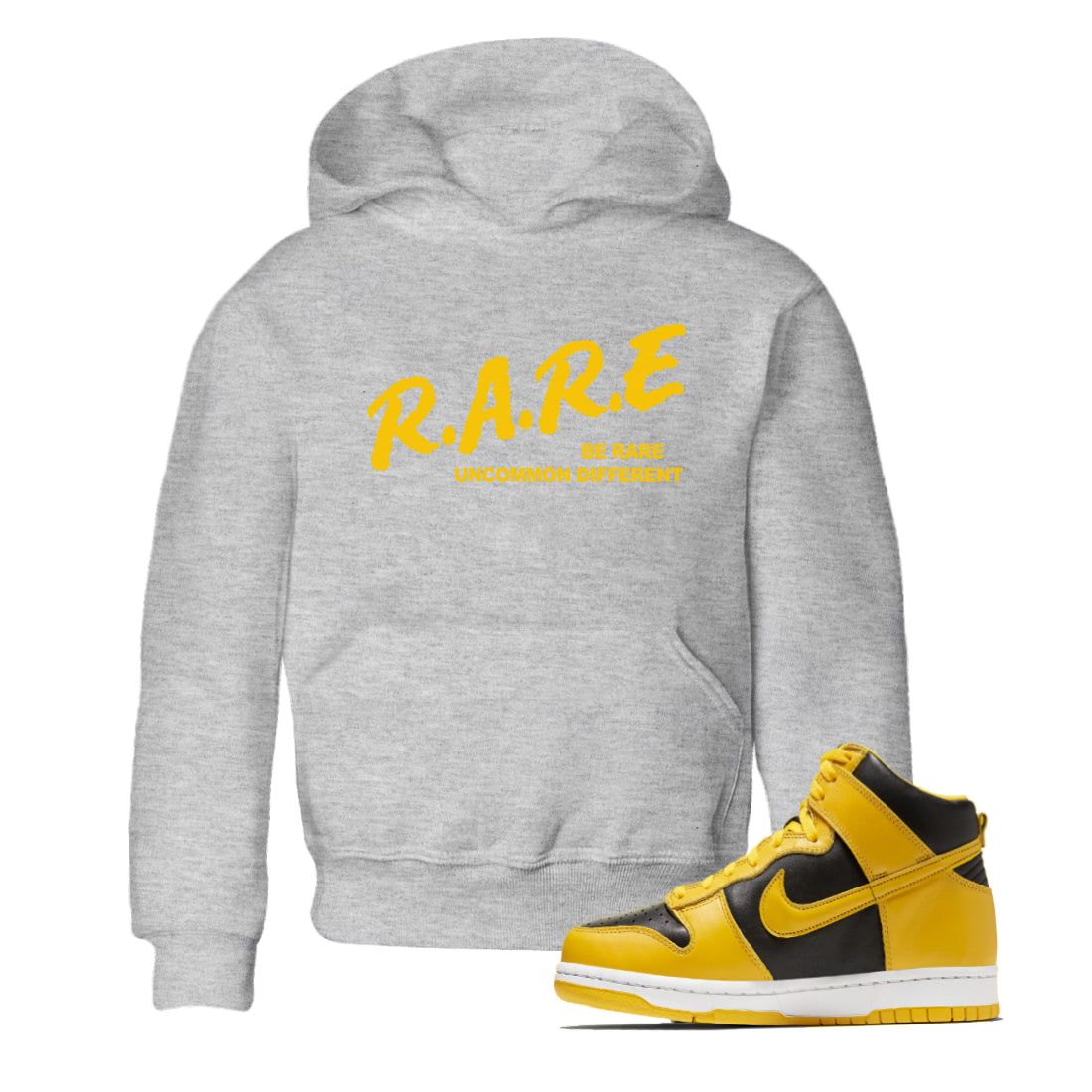 Be Rare Uncommon Different snkmatch Tees Kids - Dunk High Pollen