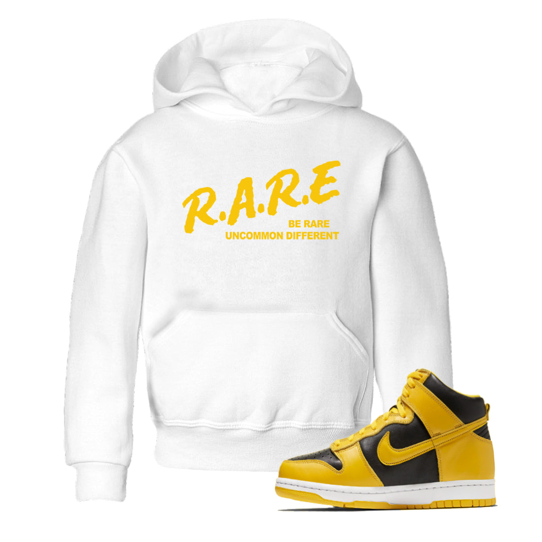 Be Rare Uncommon Different snkmatch Tees Kids - Dunk High Pollen