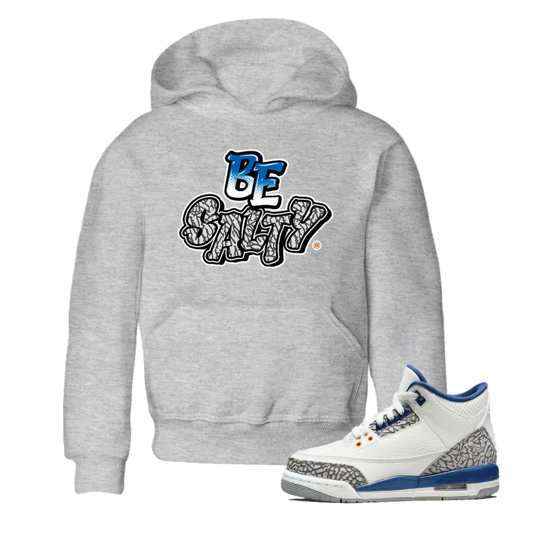 Be Salty Kids Tops - Air Jordan 3 Wizards