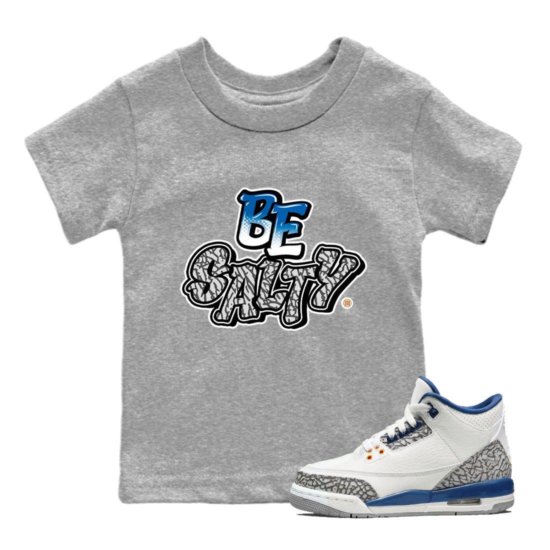 Be Salty Kids Tops - Air Jordan 3 Wizards