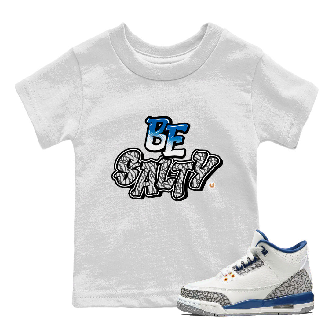 Be Salty Kids Tops - Air Jordan 3 Wizards
