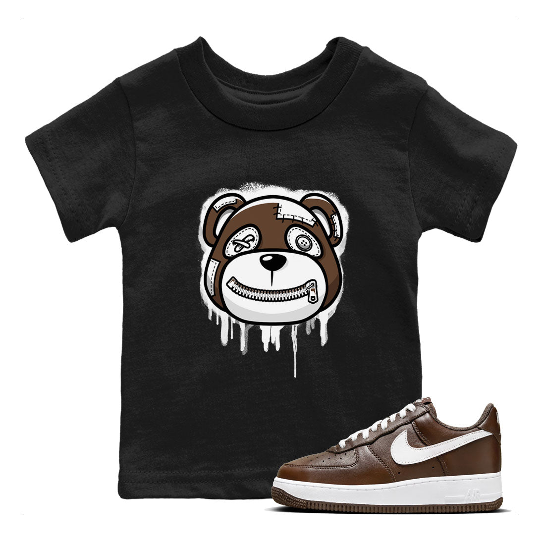 Bear Face snkmatch Tee Kids - Air Force 1 Chocolate