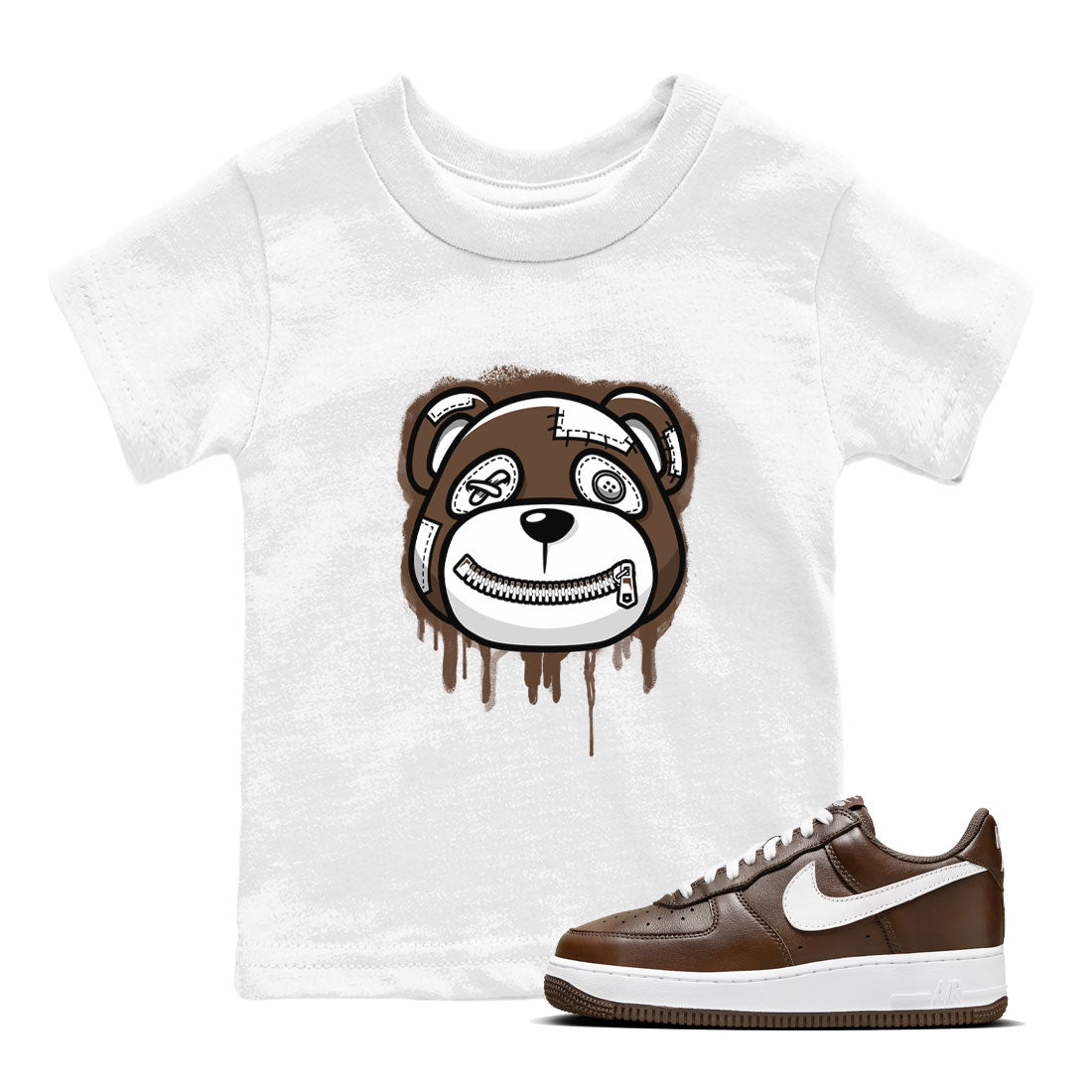 Bear Face snkmatch Tee Kids - Air Force 1 Chocolate