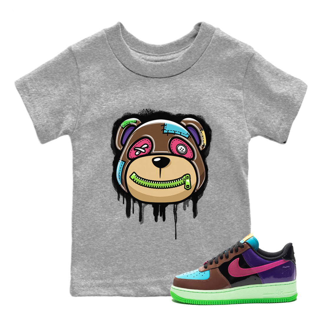 Bear Face Kids Tops - Air Force 1 Undefeated Fauna Brown