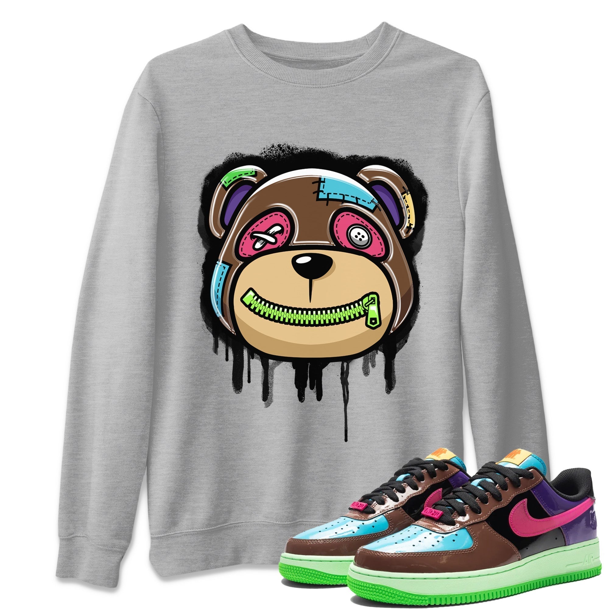 Bear Face Unisex Tops - Air Force 1 Undefeated Fauna Brown