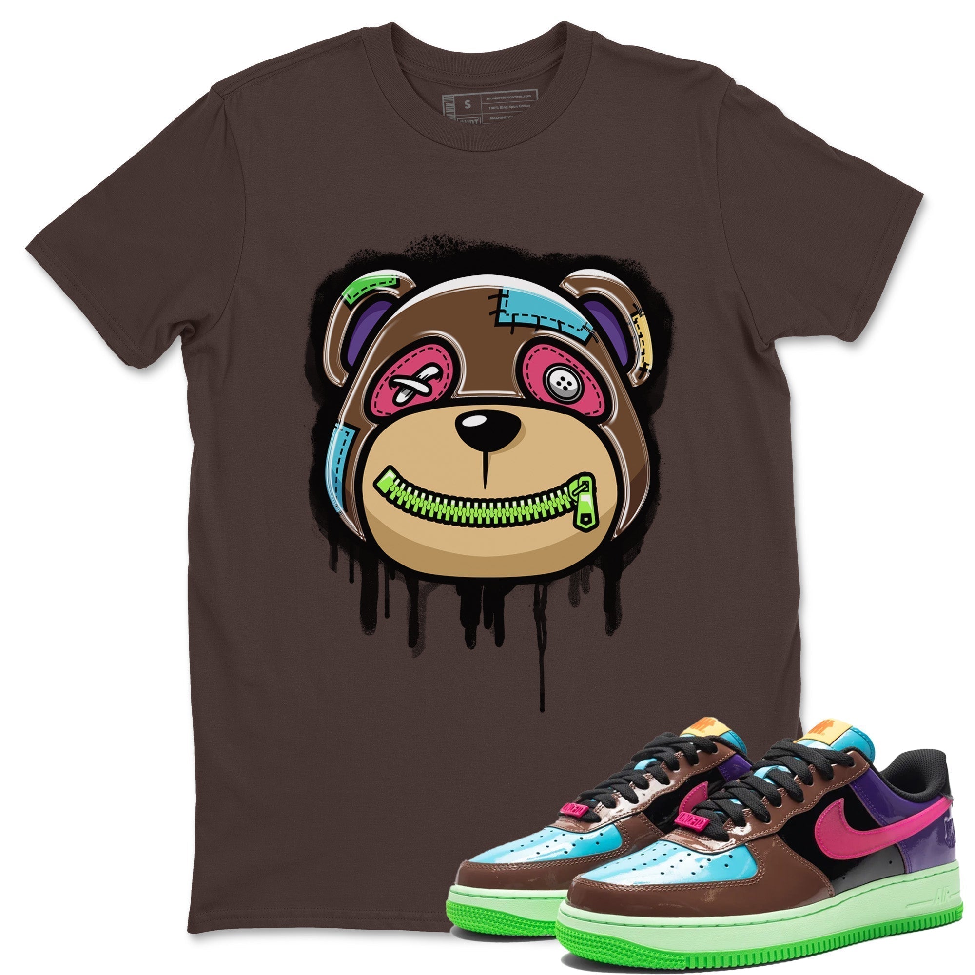 Bear Face Unisex Tops - Air Force 1 Undefeated Fauna Brown
