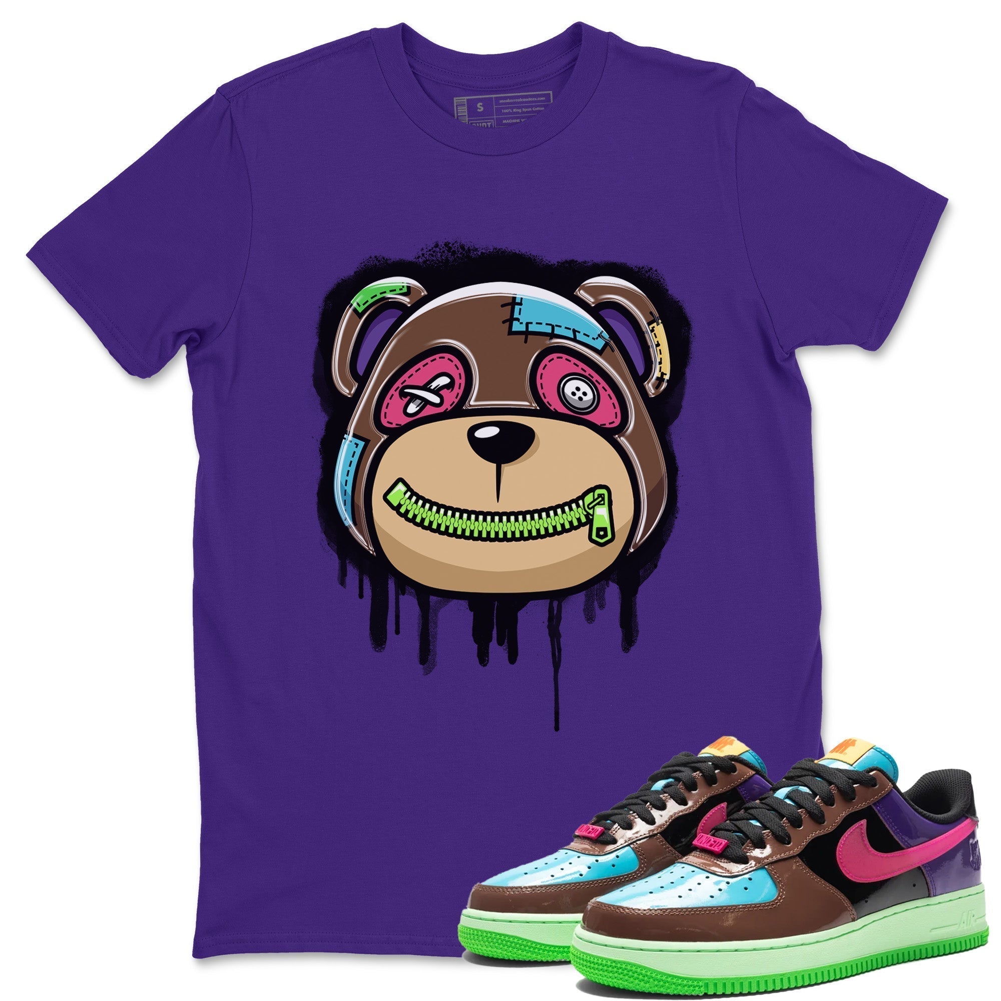 Bear Face Unisex Tops - Air Force 1 Undefeated Fauna Brown