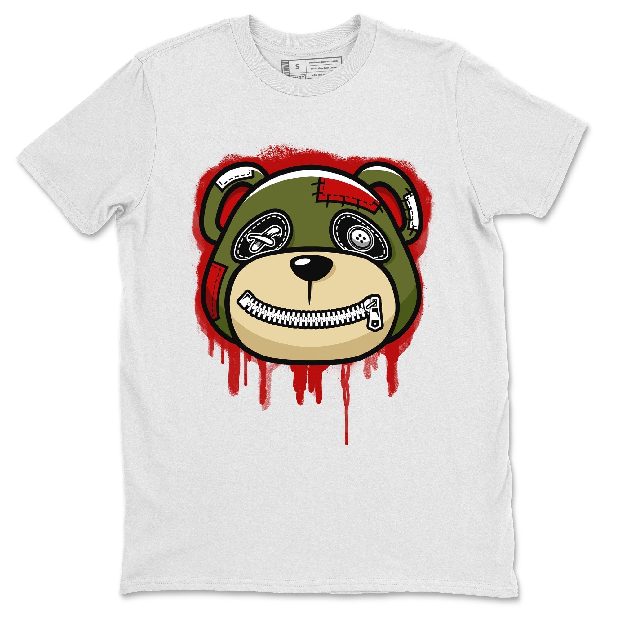 Bear Face Unisex Tops - Air Jordan 1 Travis Scott Olive