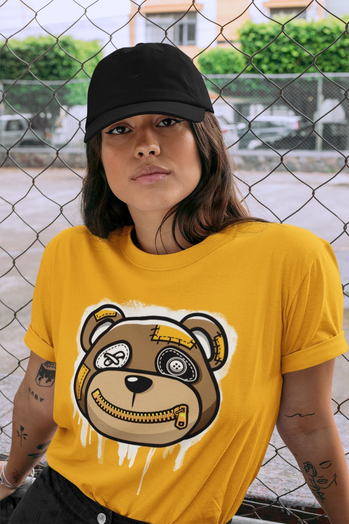 Bear Face Unisex Tops - Dunk Championship Goldenrod