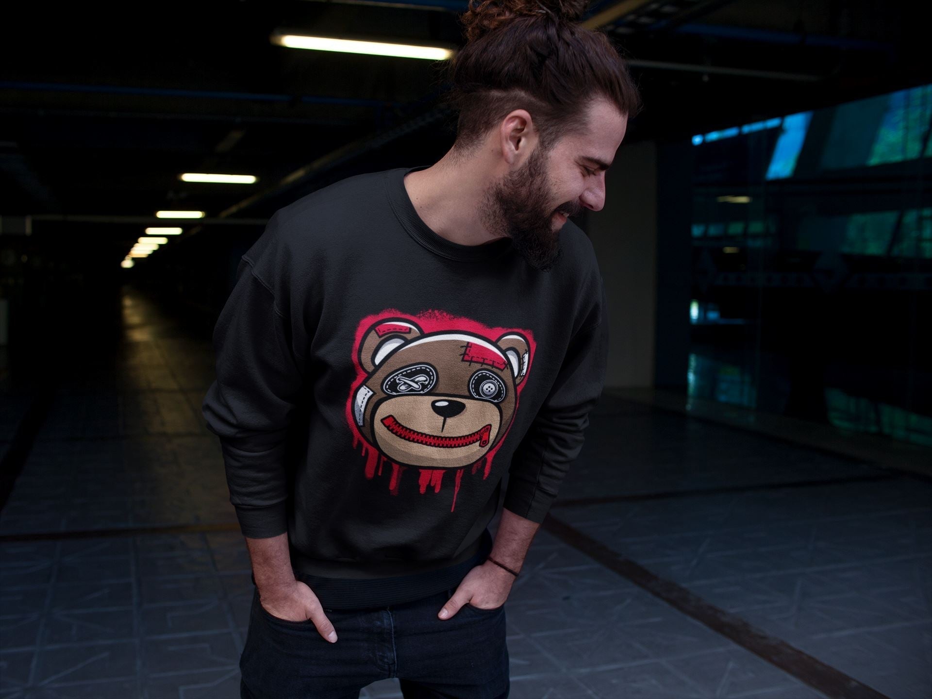 Bear Face Unisex Tops - Air Jordan 1 Bred Patent