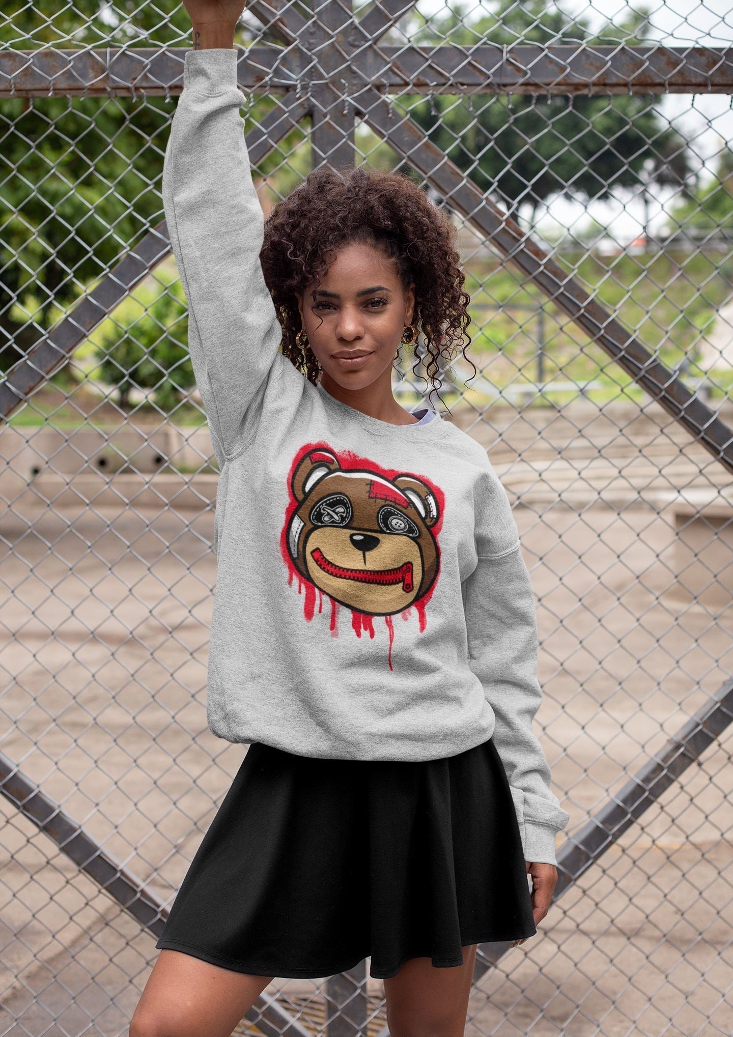 Bear Face Unisex Tops - Air Jordan 1 Bred Patent