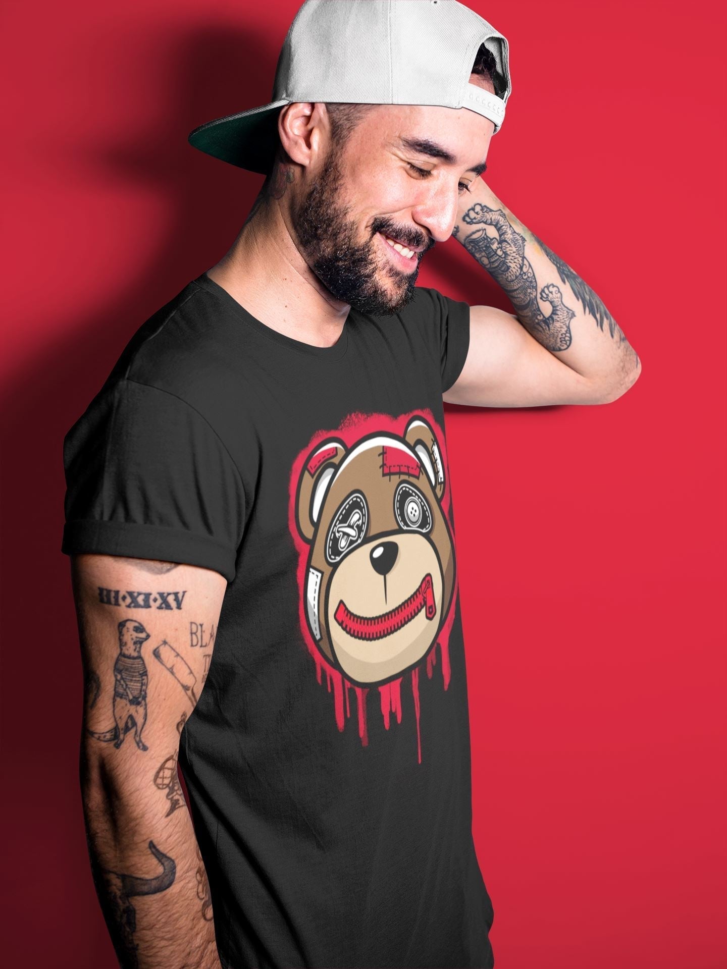 Bear Face Unisex Tops - Air Jordan 1 Bred Patent