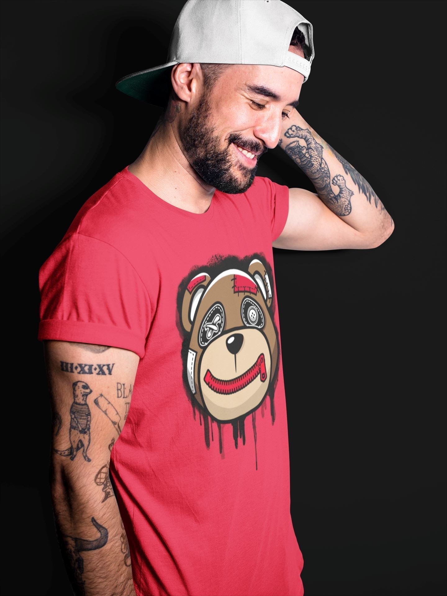 Bear Face Unisex Tops - Air Jordan 1 Bred Patent