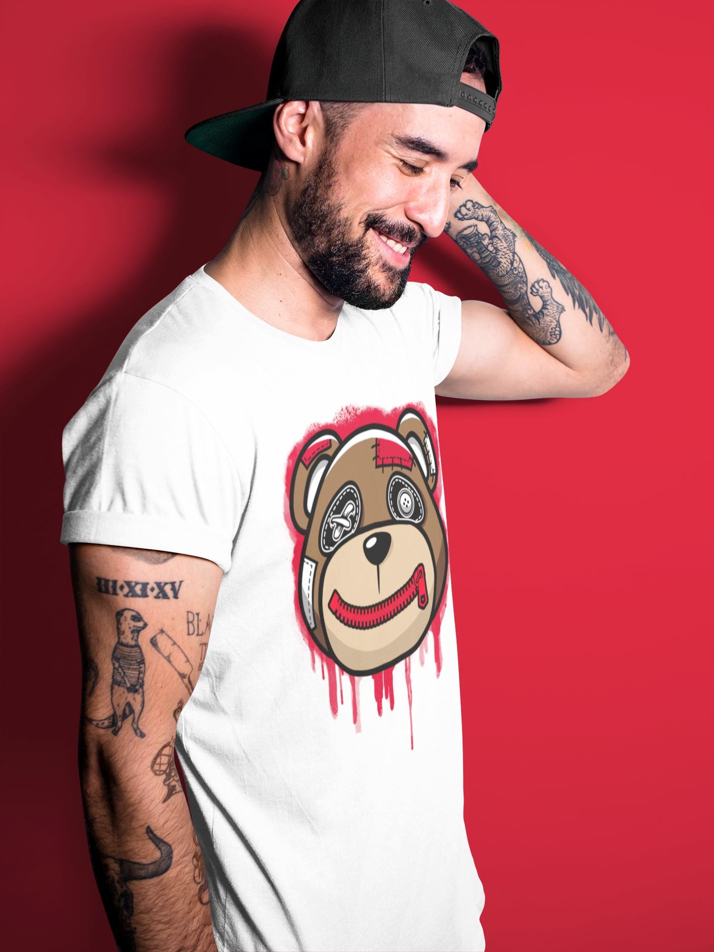 Bear Face Unisex Tops - Air Jordan 1 Bred Patent