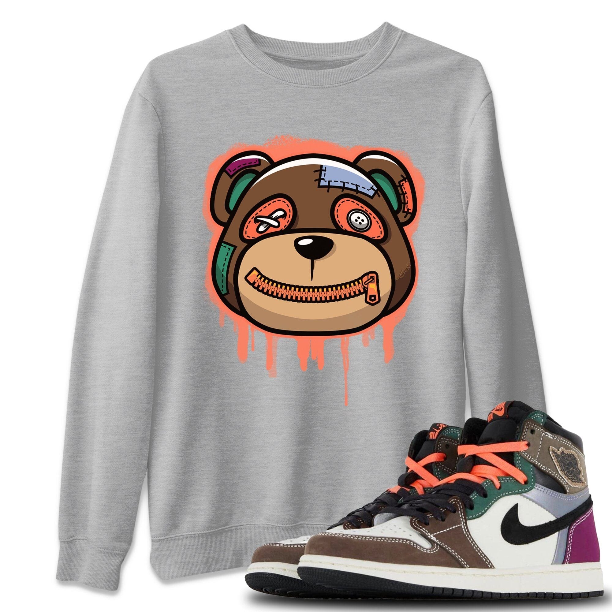 Bear Face Unisex Tops - Air Jordan 1 Hand Crafted