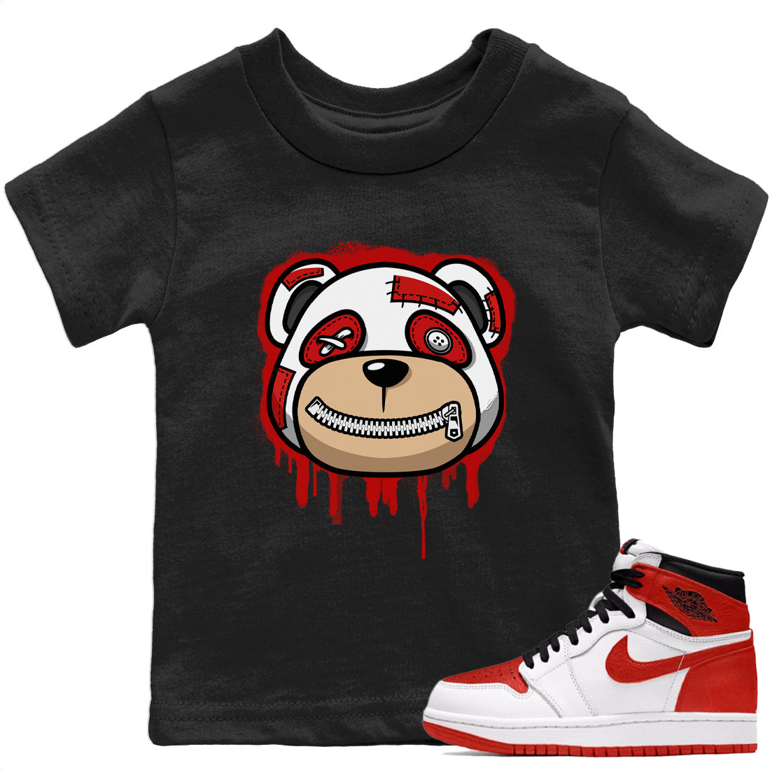 Bear Face Kids Tops - Air Jordan 1 Heritage