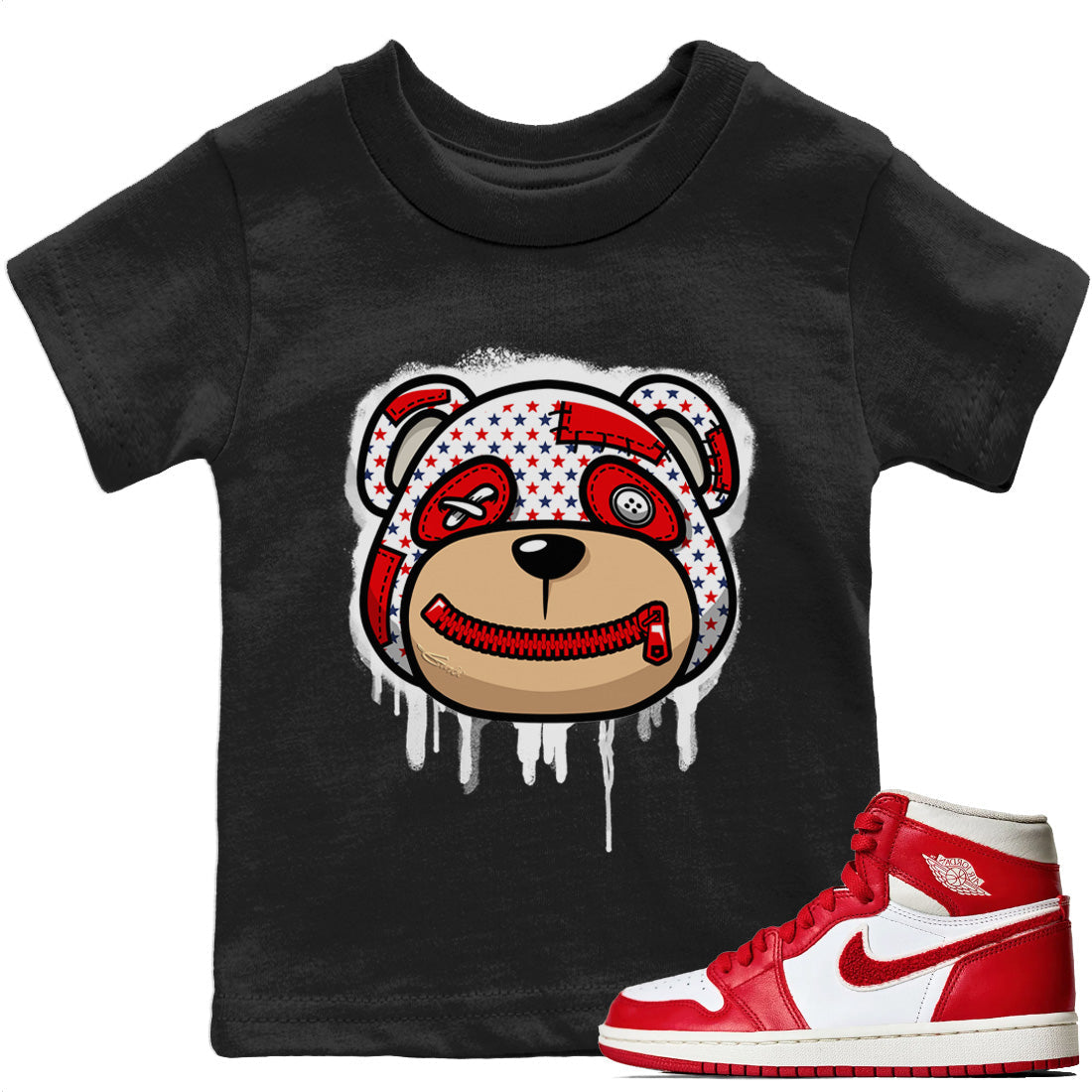 Bear Face Kids Tops - Air Jordan 1 Newstalgia
