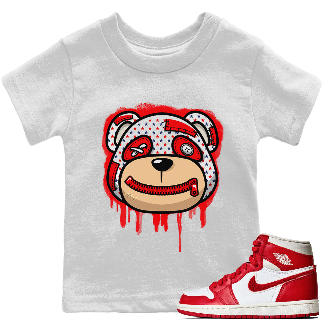 Bear Face Kids Tops - Air Jordan 1 Newstalgia