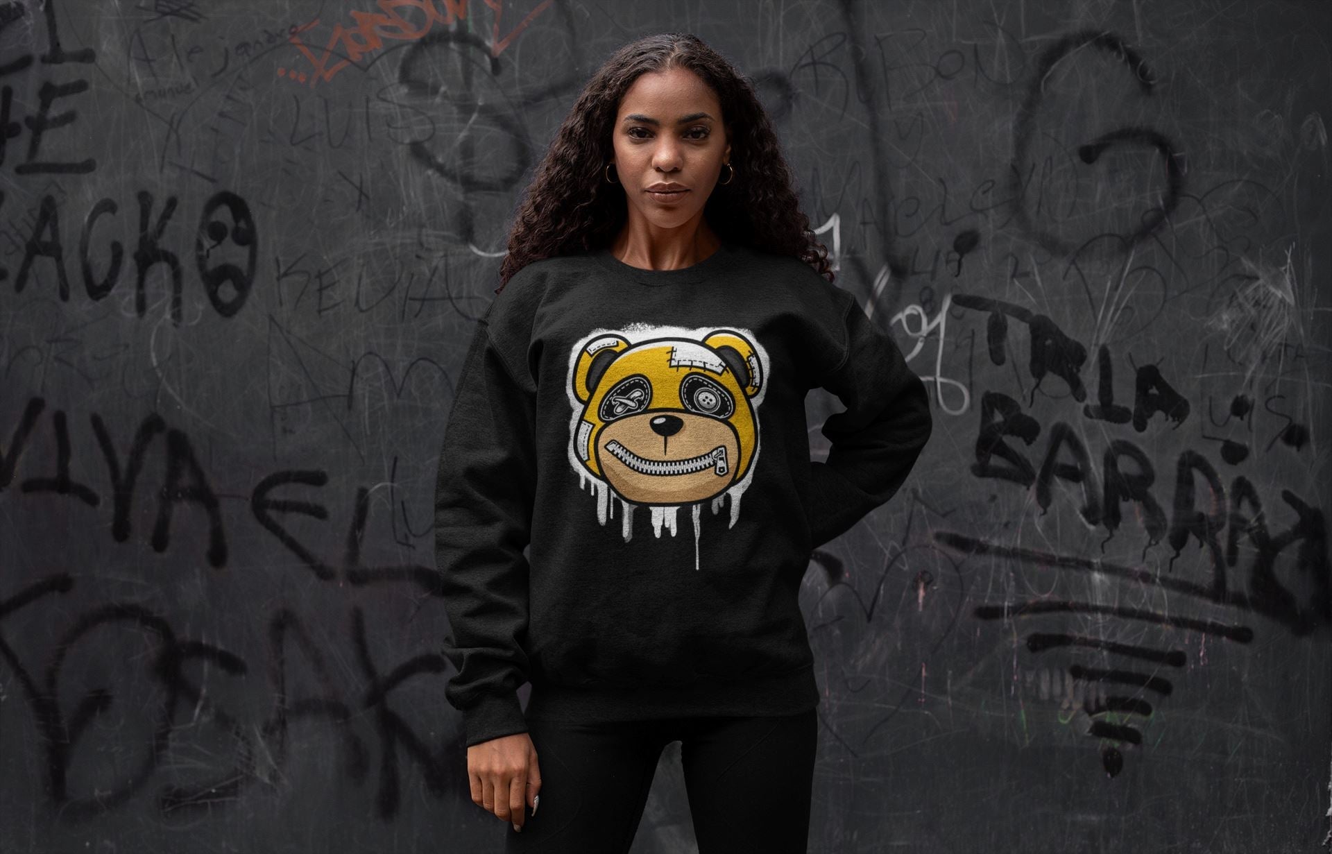Bear Face Unisex Tops - Air Jordan 1 Yellow Toe