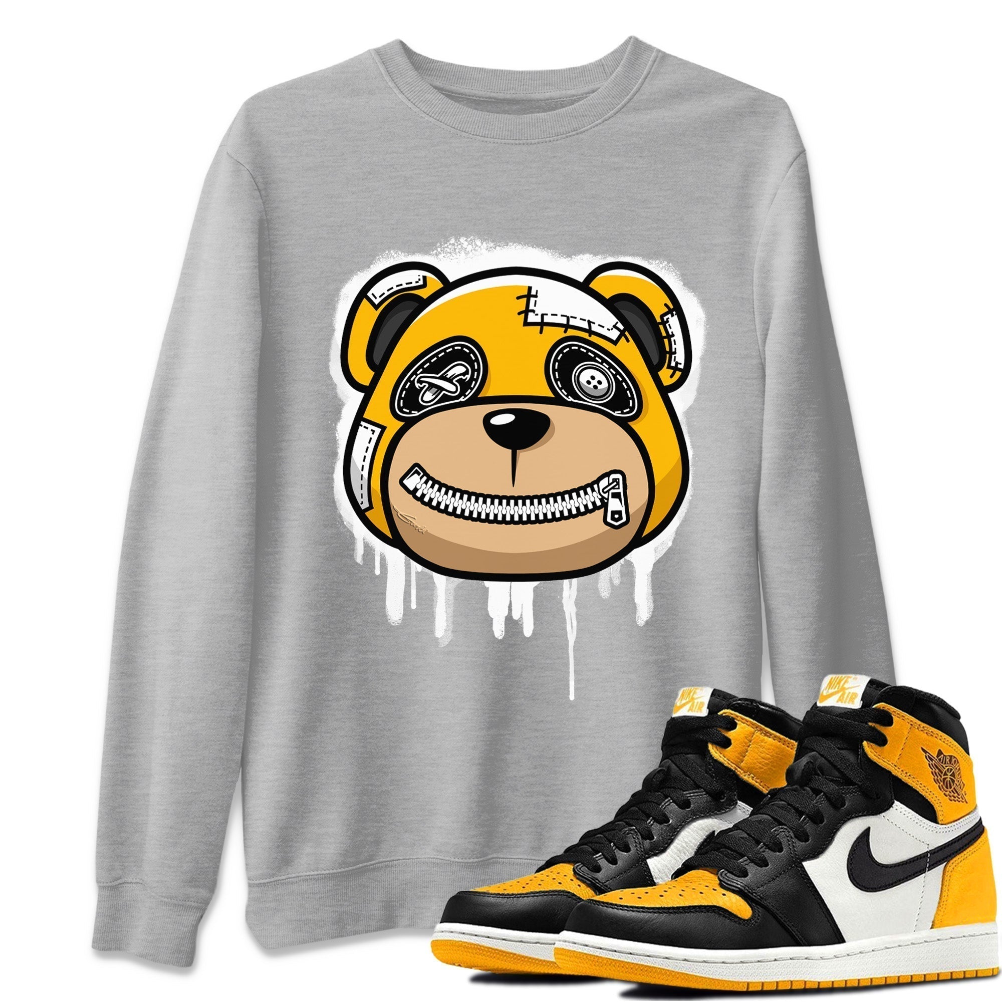 Bear Face Unisex Tops - Air Jordan 1 Yellow Toe