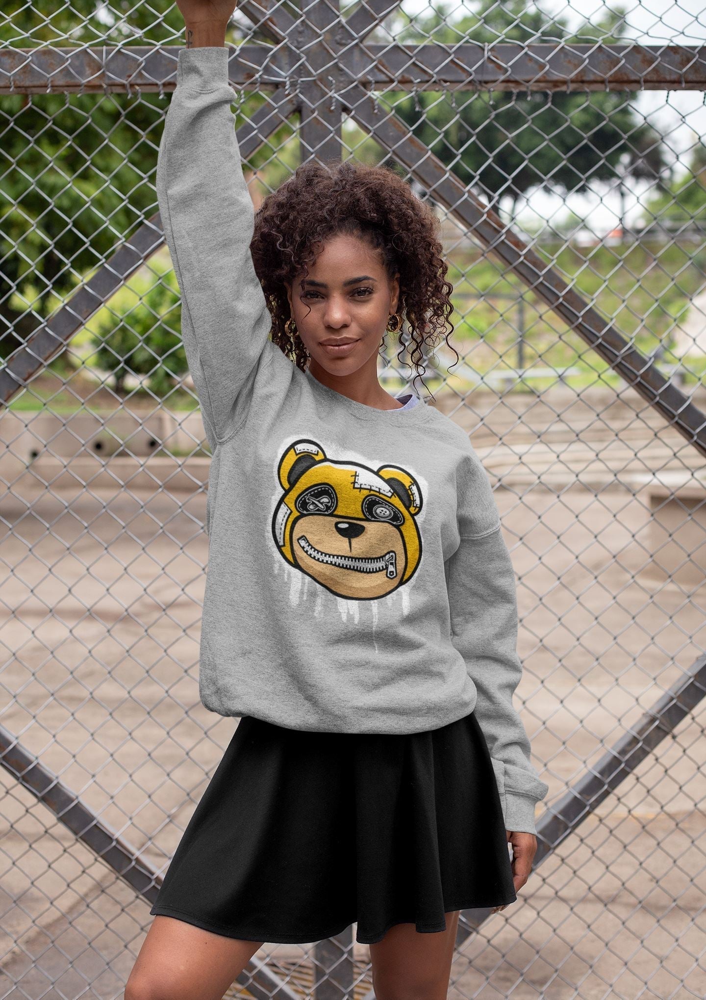 Bear Face Unisex Tops - Air Jordan 1 Yellow Toe