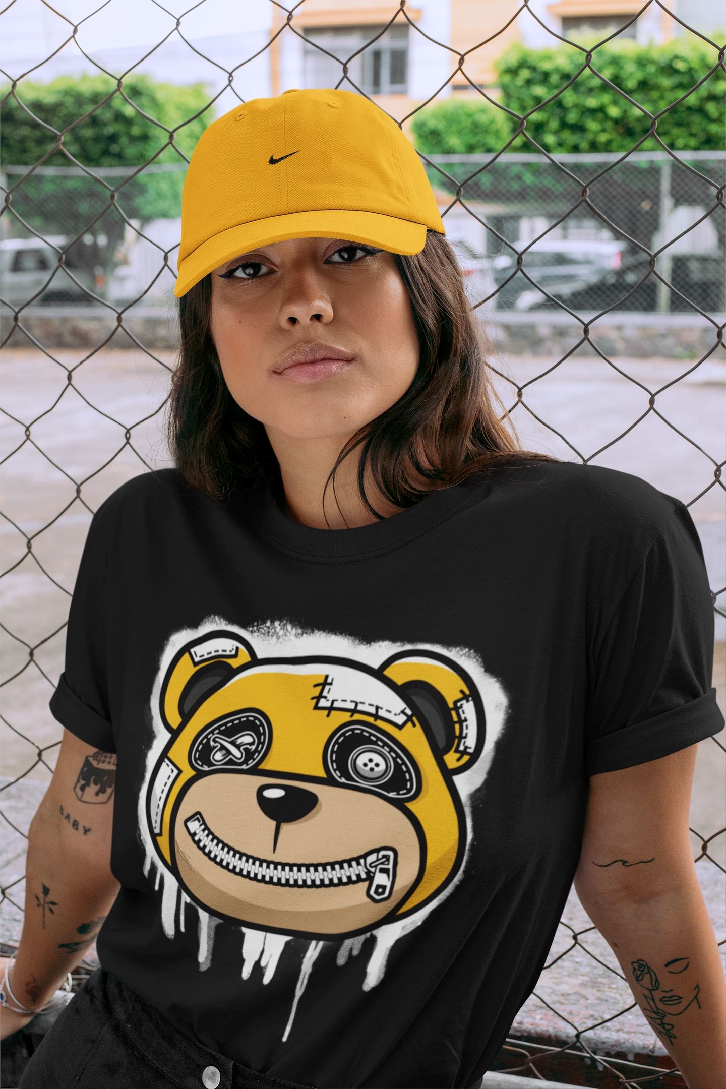 Bear Face Unisex Tops - Air Jordan 1 Yellow Toe