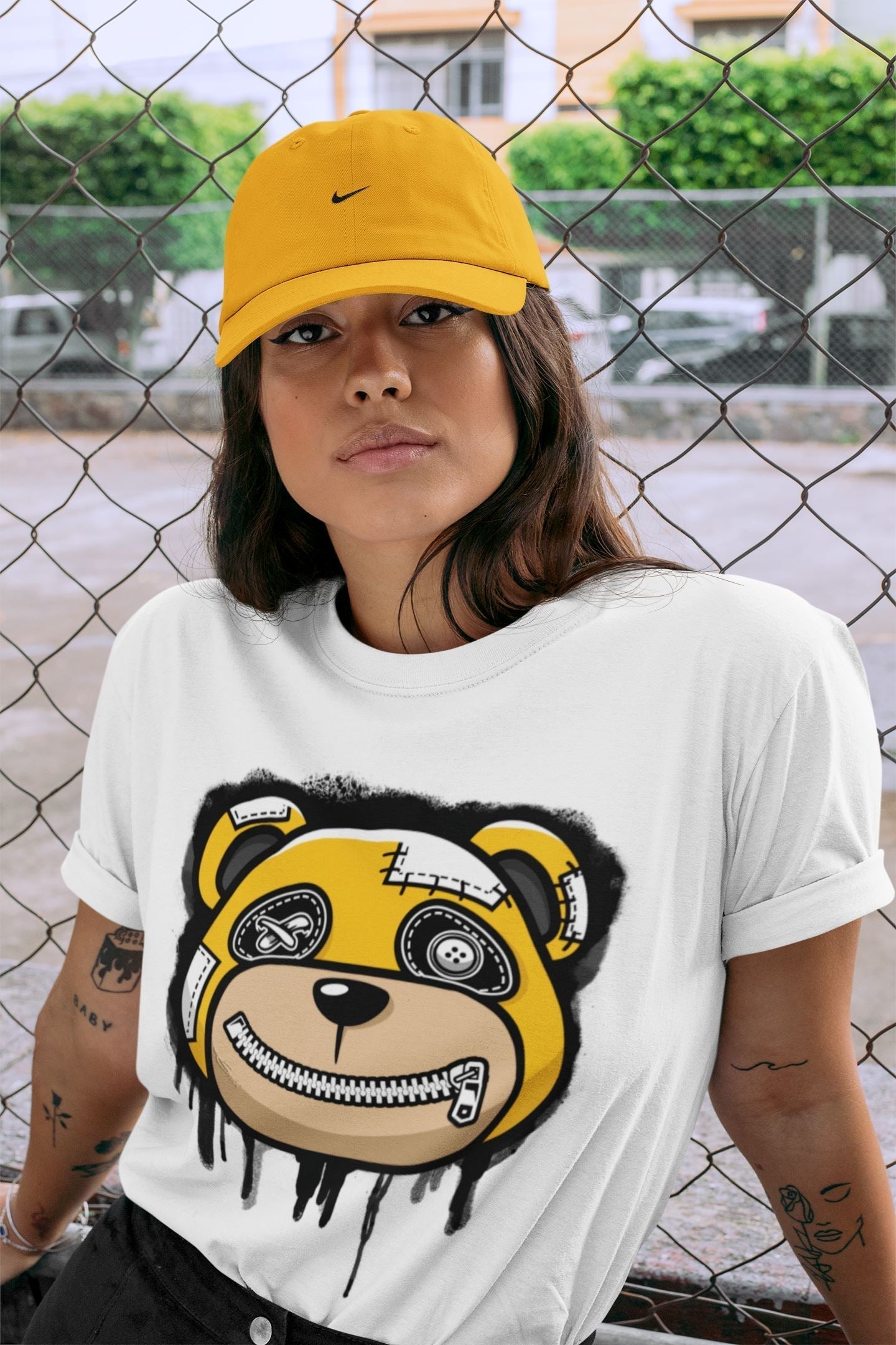 Bear Face Unisex Tops - Air Jordan 1 Yellow Toe