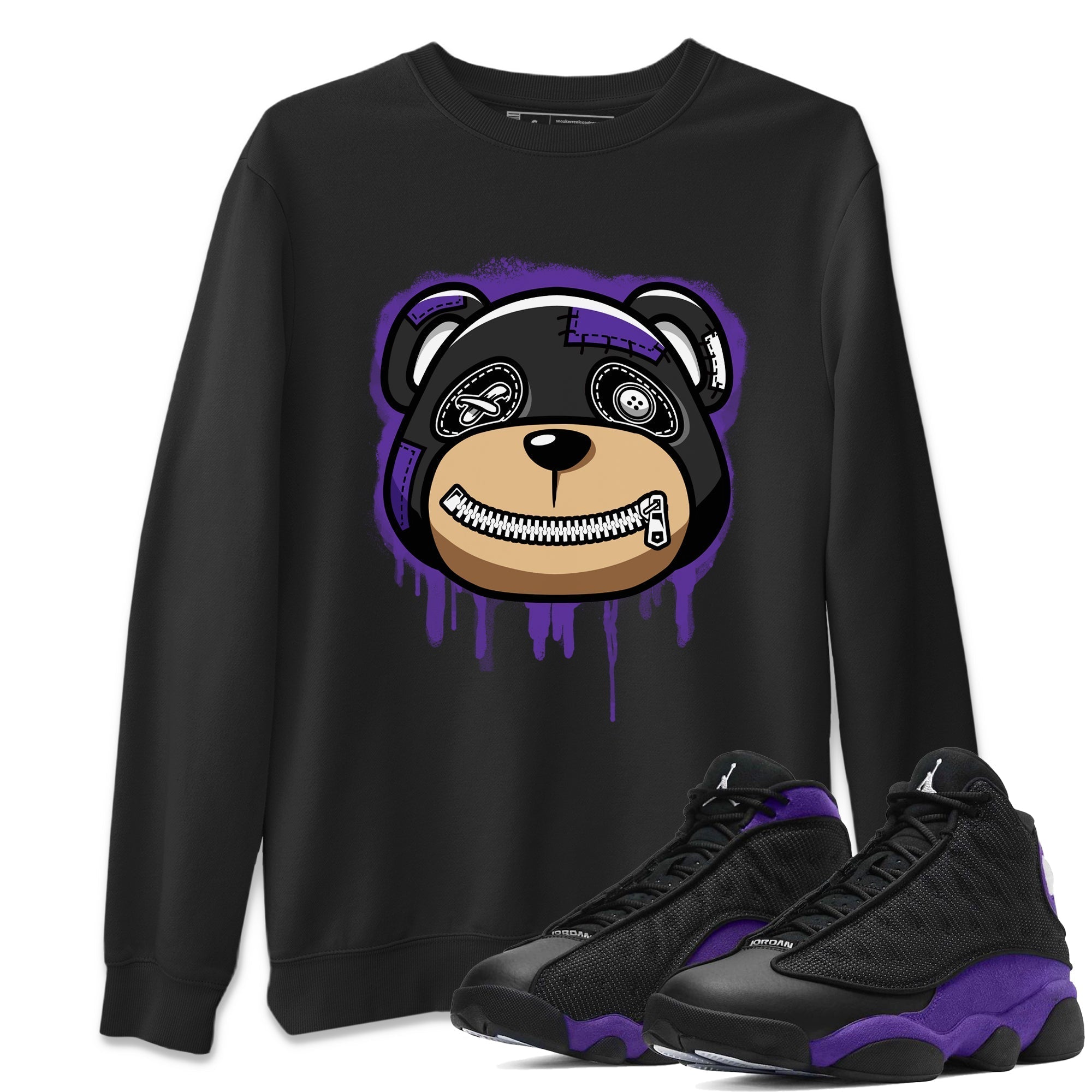 Bear Face Unisex Tops - Air Jordan 13 Court Purple