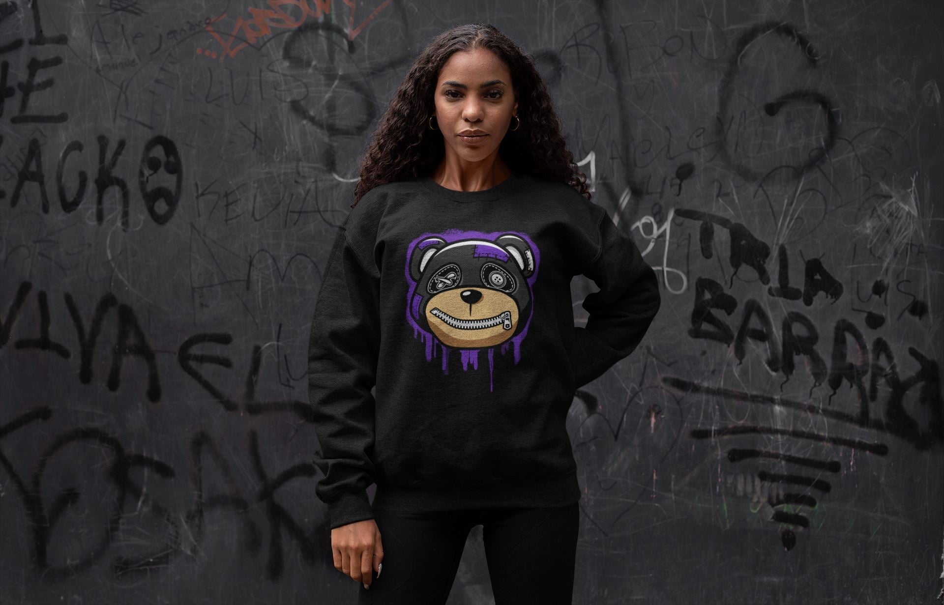 Bear Face Unisex Tops - Air Jordan 13 Court Purple