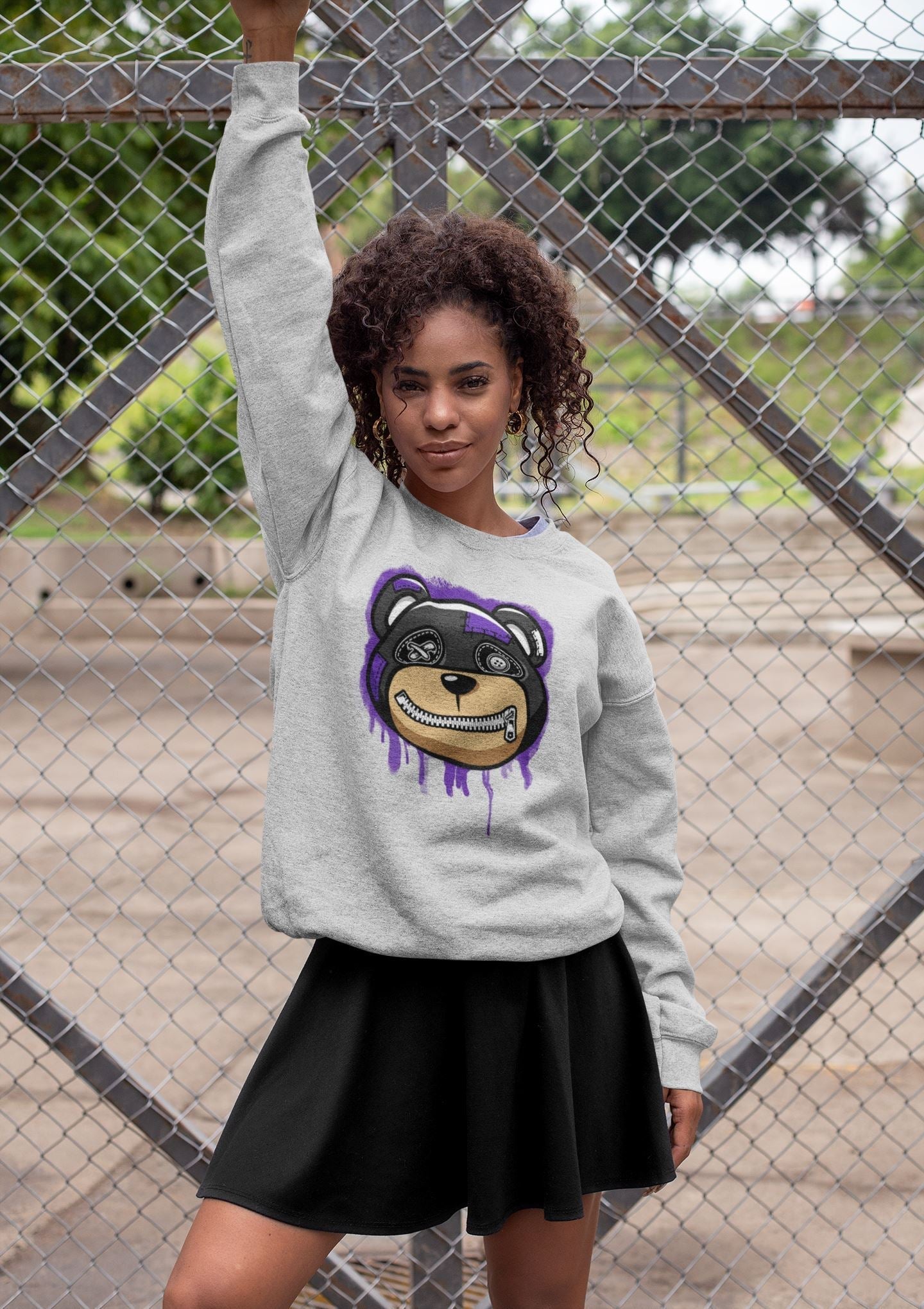 Bear Face Unisex Tops - Air Jordan 13 Court Purple
